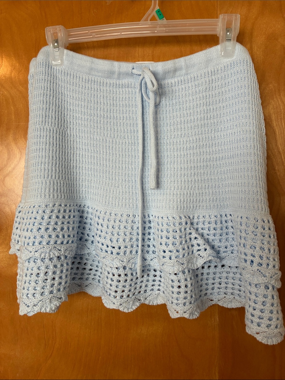 Wild Fable Light Blue Crochet Hem Knit Skirt Sz XXL
